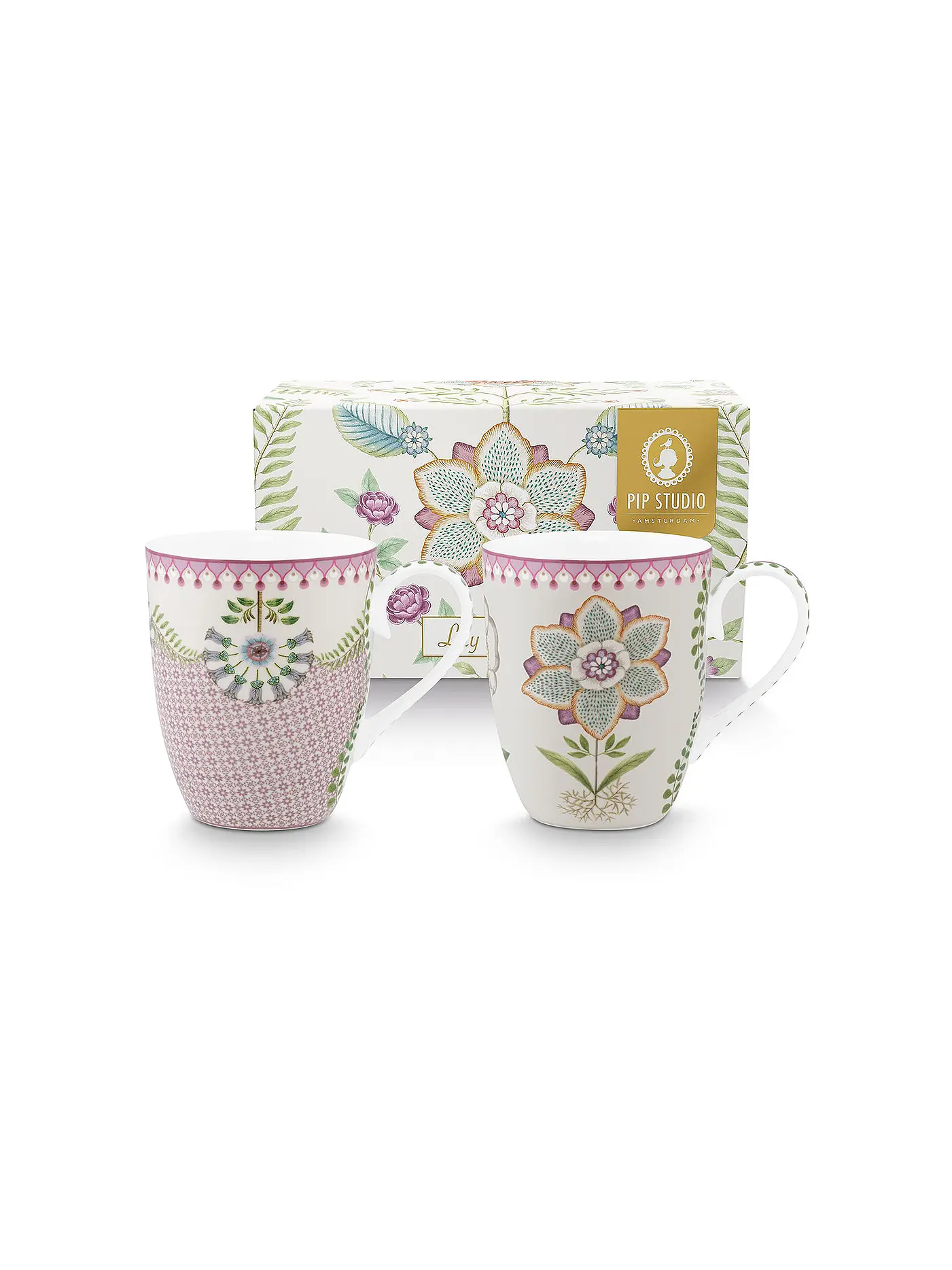 PIP STUDIO | Henkelbecher 2er Set Large LILY & LOTUS 350ml | 